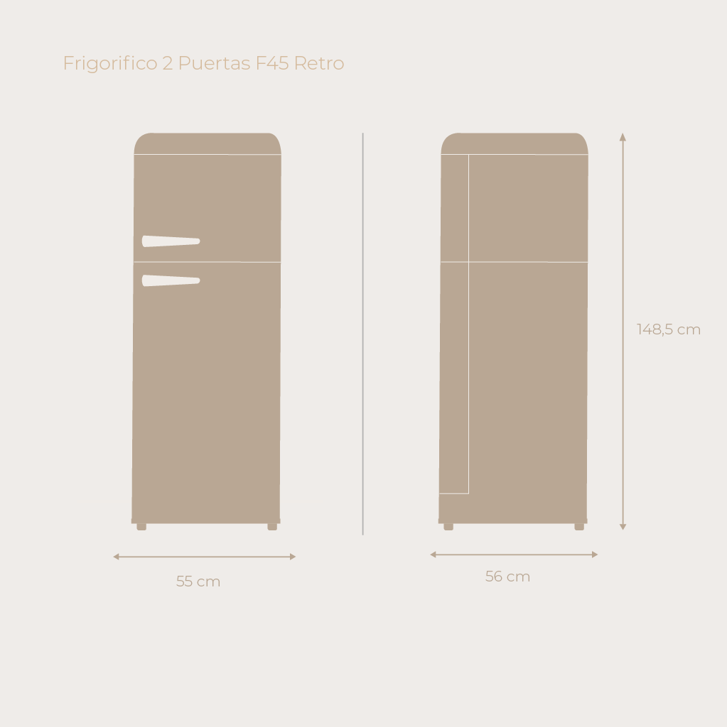Frigorífico 2 puertas EVVO F45 Retro