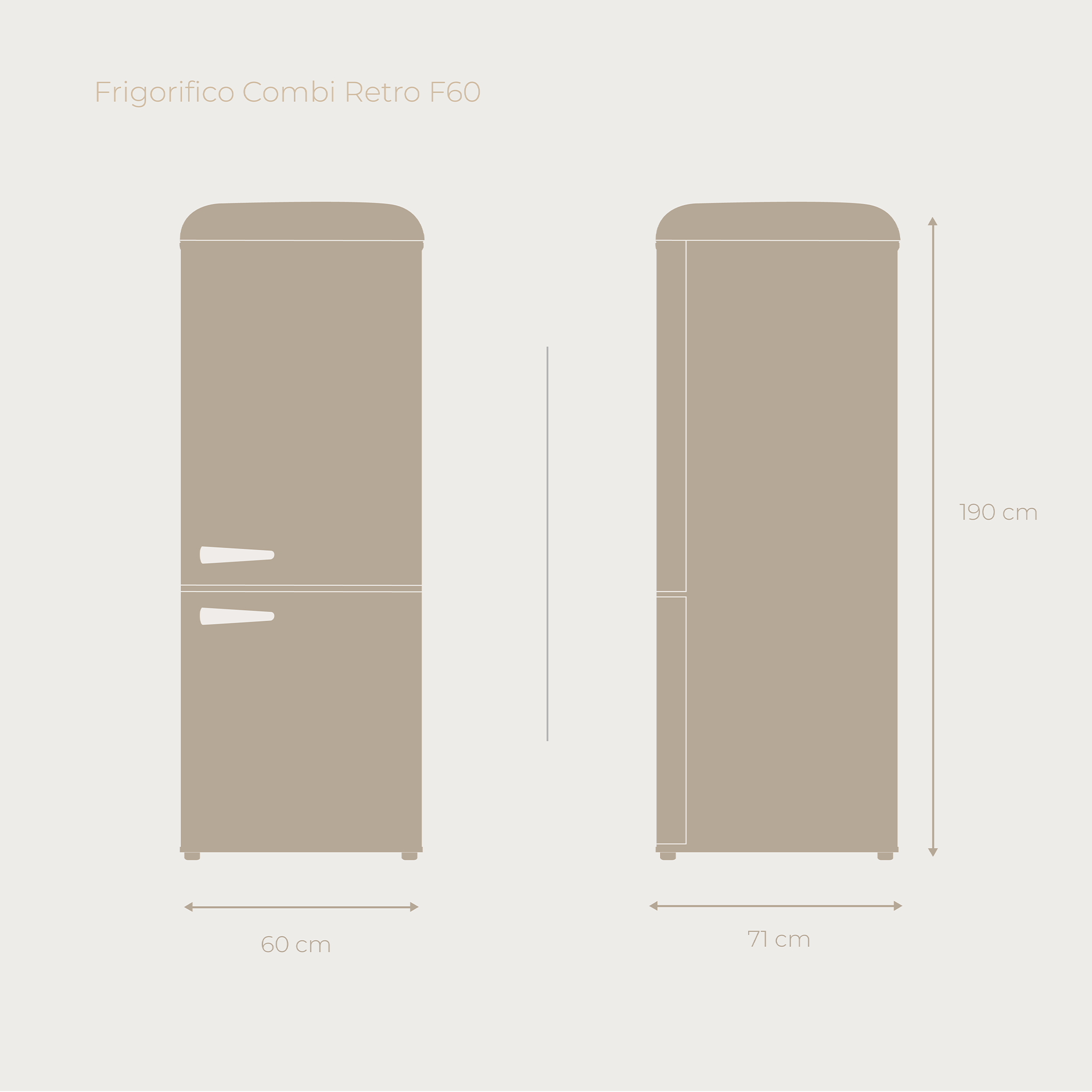 Frigorífico Combi Evvo F60 Retro