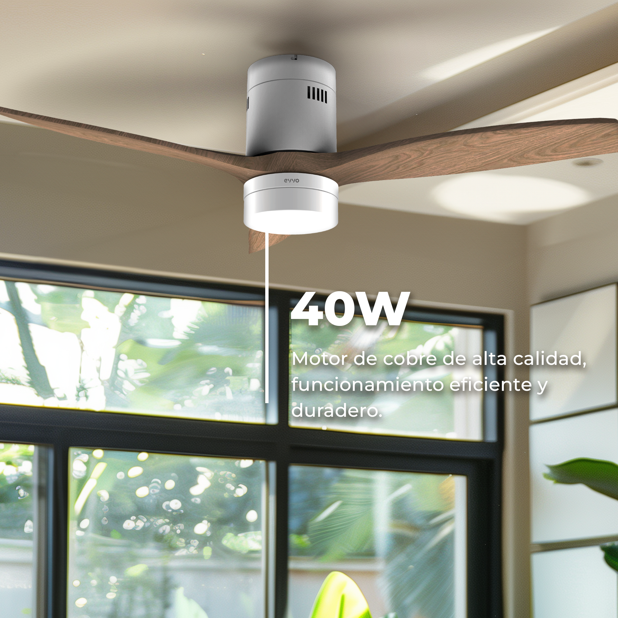 Ventilador de techo EVVO V550 Wood Wifi