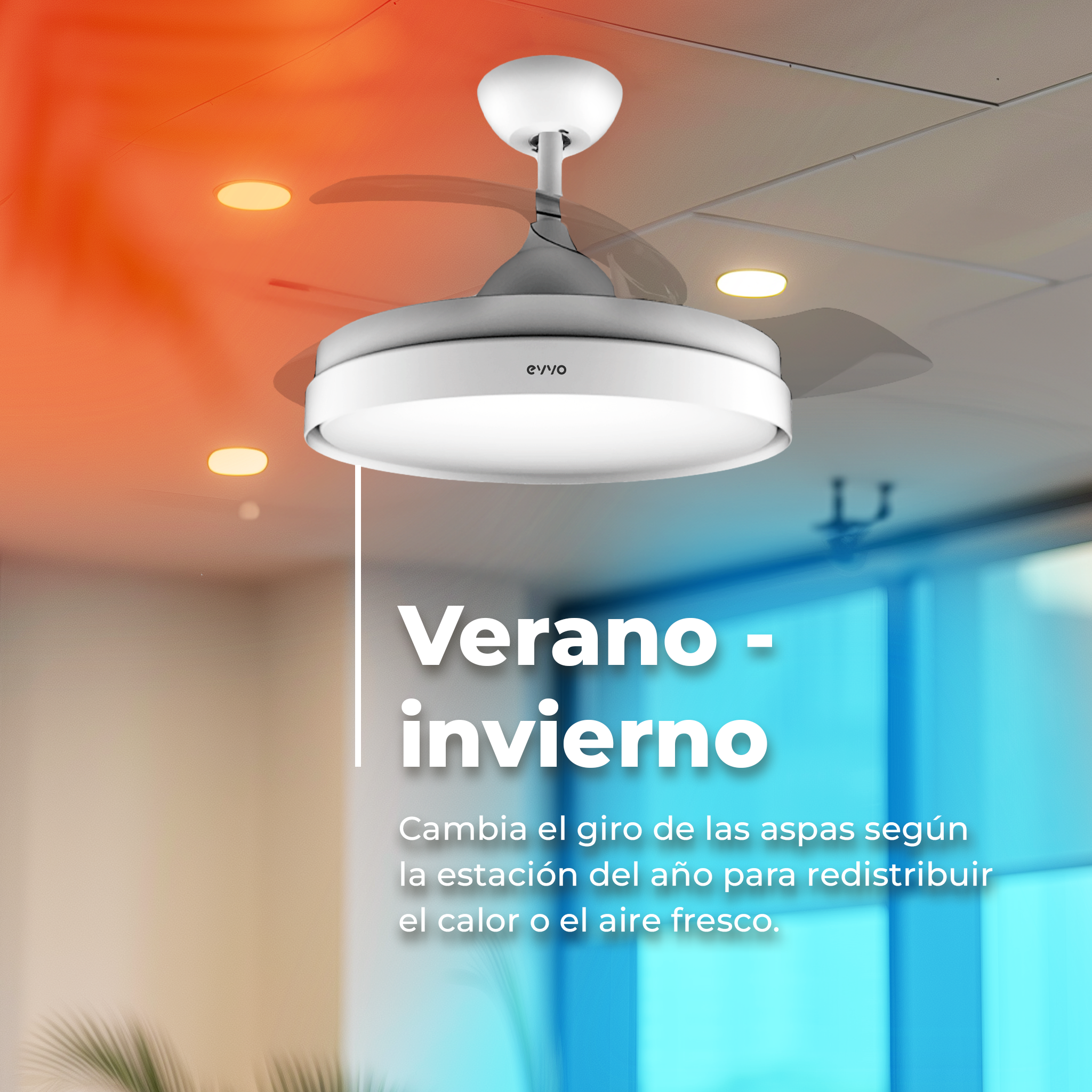 Ventilador de techo EVVO V450 Invisible White